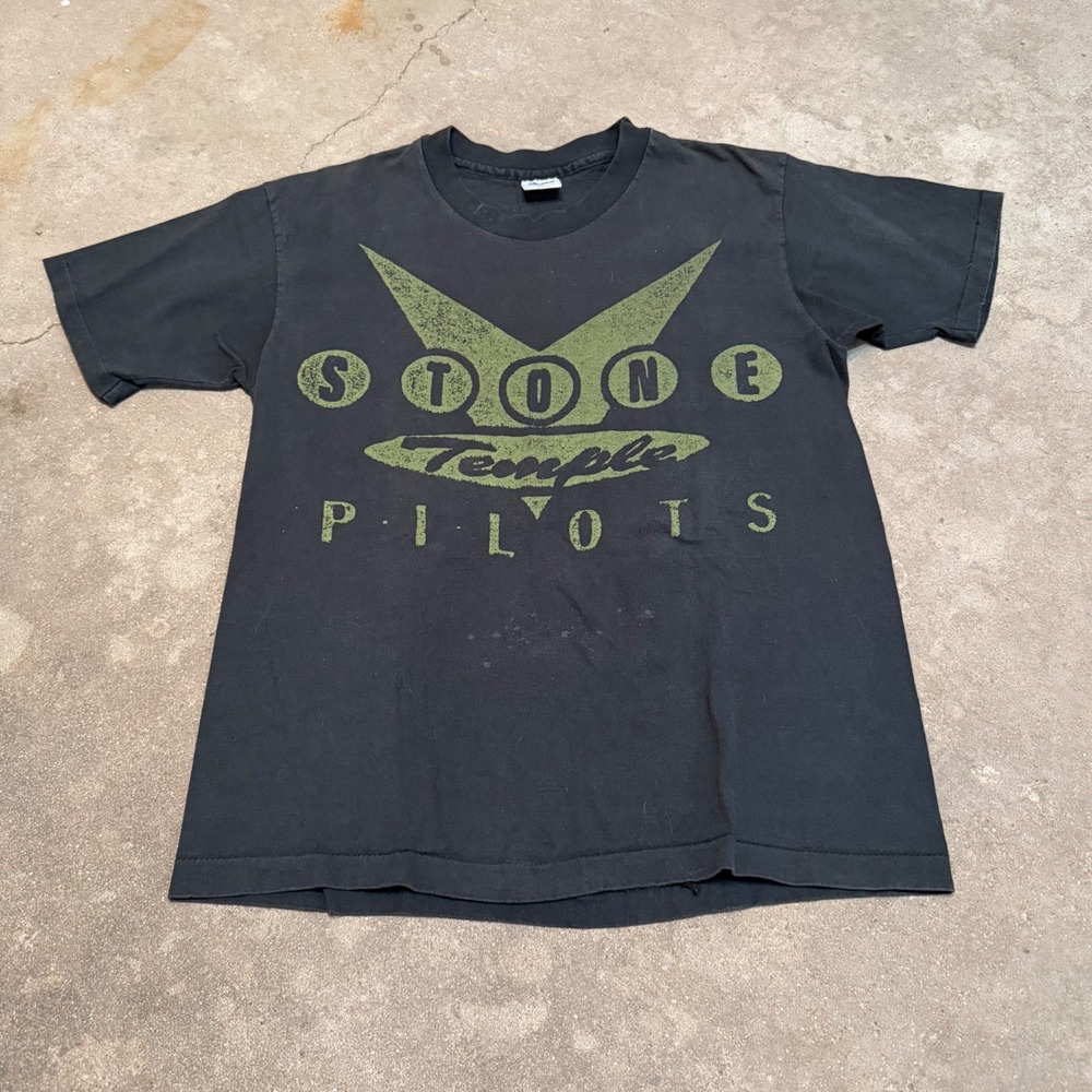 Vintage 90s Stone Temple Pilots T-Shirt Men L Black Band Tee Anvil Made in USA